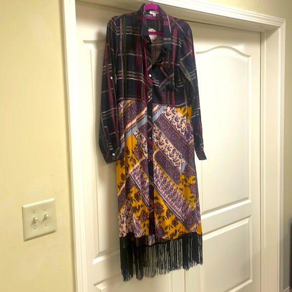 New with Tag- Oddy brand- gorgeous fringed duster, or dress. S, M, L - Picture 2 of 7